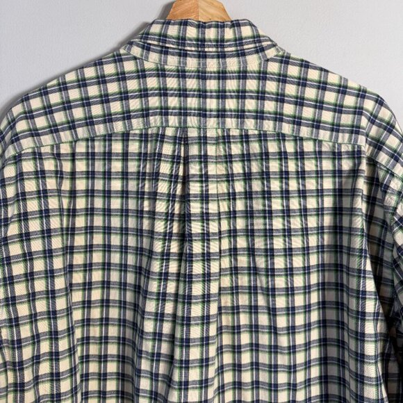 Ralph Lauren Jeans Co Plaid Flannel Button Down Shirt Mens Large Tan Preppy Soft - Picture 10 of 13